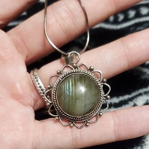 Vintage 925 Labradorite necklace